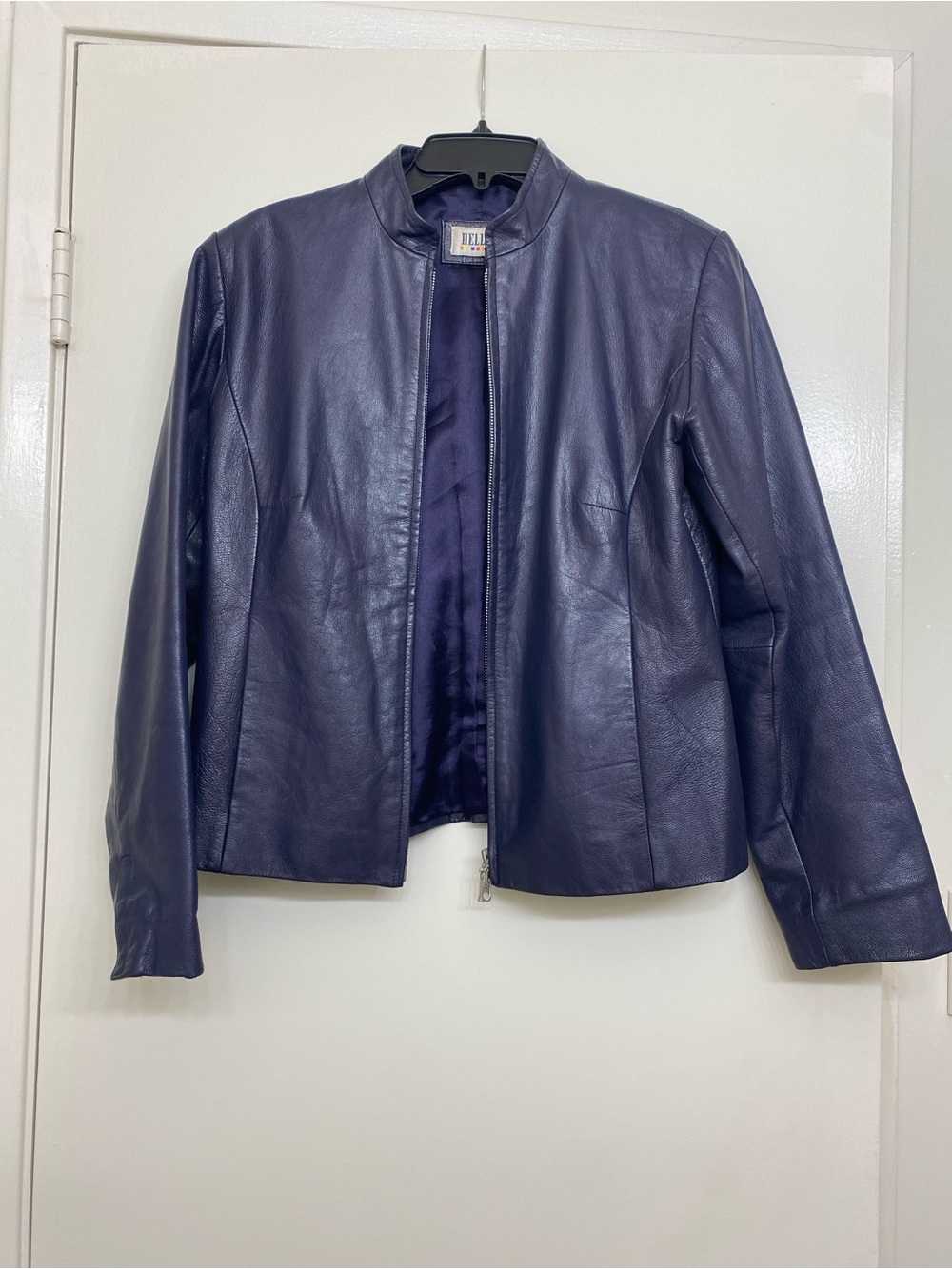 Vintage Deep Purple Women's Leather Zip Jacket
